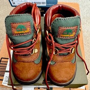 Timberland Field Brown/Olive Toddler Kids' Hiking Boot